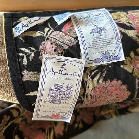 April Cornell Vintage Pink Floral Table Cloth 54” x 54” 100% Cotton - Picture 8 of 8